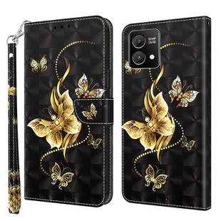 For Motorola Moto G Stylus 5G 2023 3D Painted Leather Phone Case(Golden Swallow Butterfly)