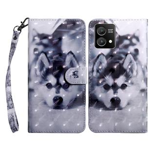 For Motorola Moto G Stylus 5G 2023 3D Painted Leather Phone Case(Husky)