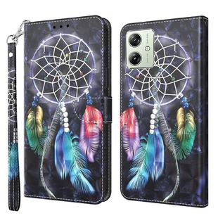 For Motorola Moto G54 3D Painted Leather Phone Case(Colorful Dreamcatcher)