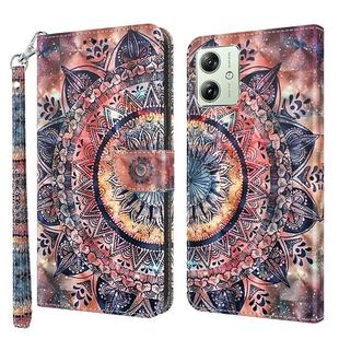 For Motorola Moto G54 3D Painted Leather Phone Case(Colorful Mandala)