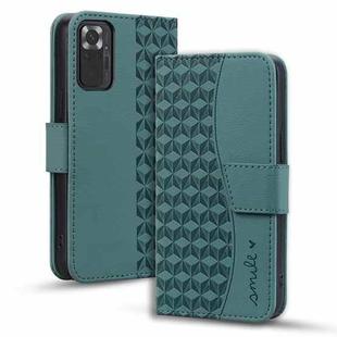 For Xiaomi Redmi Note 10  Pro Business Diamond Buckle Leather Phone Case with Lanyard(Green)