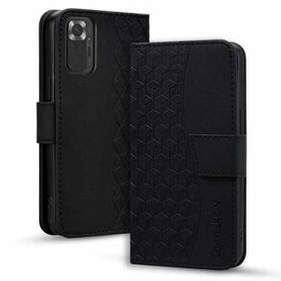 For Xiaomi Redmi Note 10  Pro Business Diamond Buckle Leather Phone Case with Lanyard(Black)