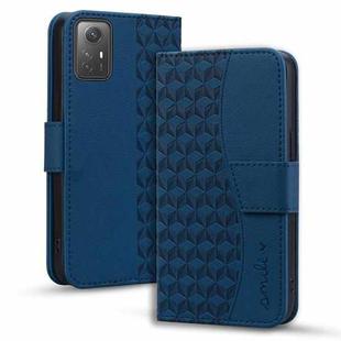 For Xiaomi Redmi Note 12S Business Diamond Buckle Leather Phone Case with Lanyard(Royal Blue)