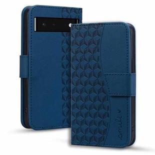 For Google Pixel 6 Business Diamond Buckle Leather Phone Case with Lanyard(Royal Blue)