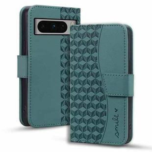 For Google Pixel 8 Pro Business Diamond Buckle Leather Phone Case with Lanyard(Green)