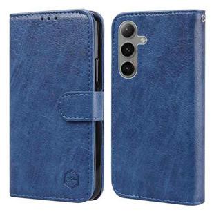 For Samsung Galaxy S24+ 5G Skin Feeling Oil Leather Texture PU + TPU Phone Case(Dark Blue)