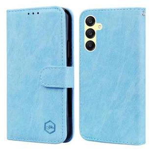 For Samsung Galaxy A25 5G Skin Feeling Oil Leather Texture PU + TPU Phone Case(Light Blue)