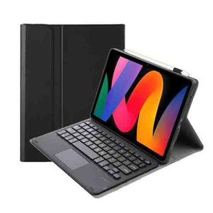 For Xiaomi Redmi Pad SE 11 inch A0N9-A Lambskin Texture Ultra-thin Detachable Bluetooth Keyboard Leather Case with Touchpad(Black)