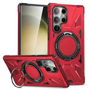 For Samsung Galaxy S24 Ultra 5G MagSafe Magnetic Shockproof Phone Case with Ring Holder(Red)