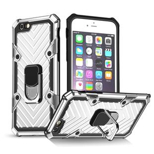 For iPhone 6 / 6s Cool Armor PC+TPU Shockproof Case with 360 Degree Rotation Ring Holder(Silver)