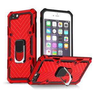 For iPhone 6 / 6s Cool Armor PC+TPU Shockproof Case with 360 Degree Rotation Ring Holder(Red)