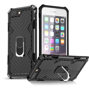 For iPhone 8 Plus / 7 Plus Cool Armor PC+TPU Shockproof Case with 360 Degree Rotation Ring Holder(Black)