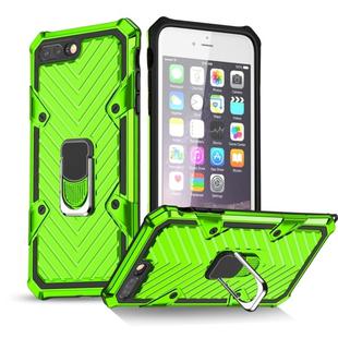 For iPhone 8 Plus / 7 Plus Cool Armor PC+TPU Shockproof Case with 360 Degree Rotation Ring Holder(Green)