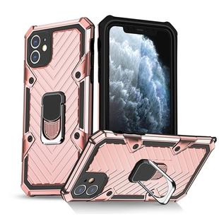 For iPhone 11 Cool Armor PC+TPU Shockproof Case with 360 Degree Rotation Ring Holder(Rose Gold)