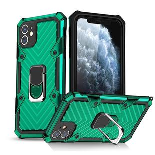 For iPhone 11 Cool Armor PC+TPU Shockproof Case with 360 Degree Rotation Ring Holder(Dark Green)