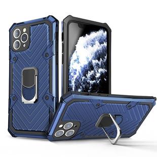 For iPhone 11 Pro Max Cool Armor PC+TPU Shockproof Case with 360 Degree Rotation Ring Holder(Blue)