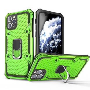 For iPhone 11 Pro Max Cool Armor PC+TPU Shockproof Case with 360 Degree Rotation Ring Holder(Green)
