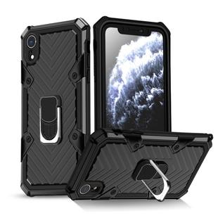 For iPhone XR Cool Armor PC+TPU Shockproof Case with 360 Degree Rotation Ring Holder(Black)