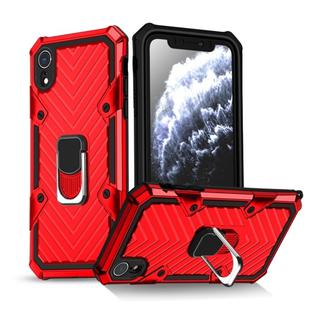 For iPhone XR Cool Armor PC+TPU Shockproof Case with 360 Degree Rotation Ring Holder(Red)