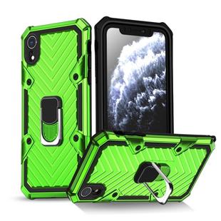 For iPhone XR Cool Armor PC+TPU Shockproof Case with 360 Degree Rotation Ring Holder(Green)