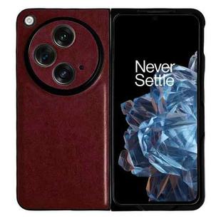 For OPPO Find N3 / OnePlus Open Crazy Horse Texture PU + PC Phone Case(Red)