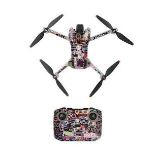 For DJI Mini 4 Pro / RC-N2 Drone Body Remote Control Protective Sticker(Street Art)