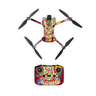 For DJI Mini 4 Pro / RC-N2 Drone Body Remote Control Protective Sticker(Red Graffiti)