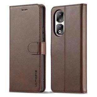 For Honor 90 Pro LC.IMEEKE Calf Texture Leather Phone Case(Coffee)