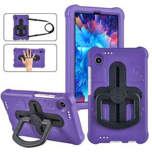 For Samsung Galaxy Tab A9 Shield 360 Rotation Handle EVA Shockproof PC Tablet Case(Purple Black)