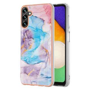 For Samsung Galaxy A55 5G Electroplating IMD TPU Phone Case(Blue Marble)