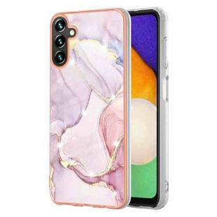For Samsung Galaxy A35 5G Electroplating Marble Dual-side IMD Phone Case(Rose Gold 005)