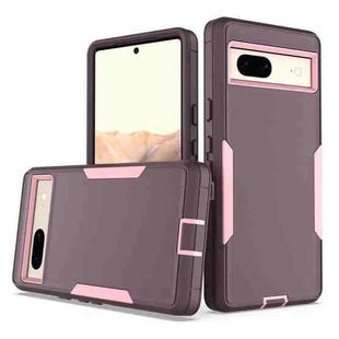 For Google Pixel 7a 2 in 1 Magnetic PC + TPU Phone Case(Purple Red+Pink)