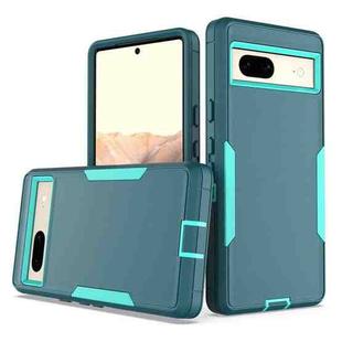 For Google Pixel 7a 2 in 1 Magnetic PC + TPU Phone Case(Blue+Blue Green)