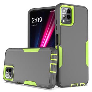 For T-Mobile REVVL 6 Pro 2 in 1 Magnetic PC + TPU Phone Case(Gray+Fluorescent Green)