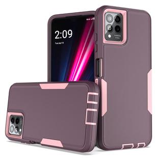 For T-Mobile REVVL 6 Pro 2 in 1 Magnetic PC + TPU Phone Case(Purple Red+Pink)