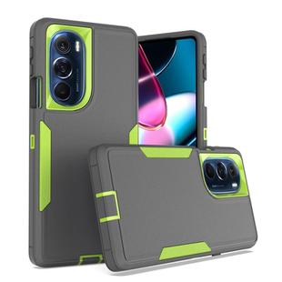 For Motorola Edge+ 2022 2 in 1 Magnetic PC + TPU Phone Case(Gray+Fluorescent Green)