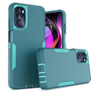 For Motorola Moto G 5G 2022 2 in 1 Magnetic PC + TPU Phone Case(Blue+Blue Green)