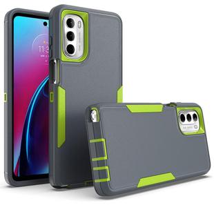 For Motorola Moto G Stylus 2022 4G 2 in 1 Magnetic PC + TPU Phone Case(Gray+Fluorescent Green)