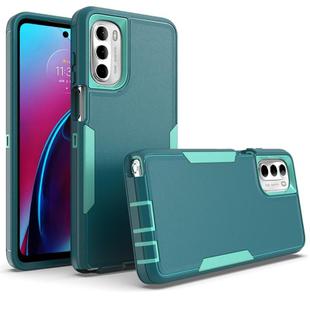 For Motorola Moto G Stylus 2022 4G 2 in 1 Magnetic PC + TPU Phone Case(Blue+Blue Green)