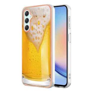 For Samsung Galaxy A25 5G Electroplating Marble Dual-side IMD Phone Case(Draft Beer)