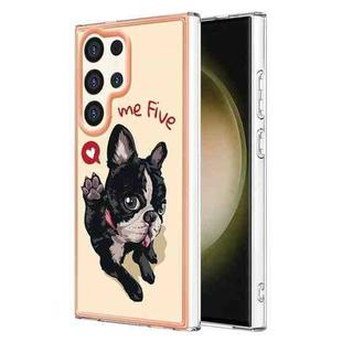 For Samsung Galaxy S24 Ultra 5G Electroplating Marble Dual-side IMD Phone Case(Lucky Dog)