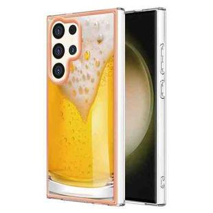 For Samsung Galaxy S24 Ultra 5G Electroplating Marble Dual-side IMD Phone Case(Draft Beer)