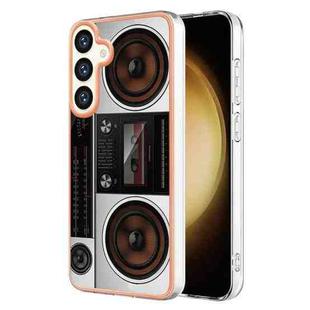 For Samsung Galaxy S24 5G Electroplating Marble Dual-side IMD Phone Case(Retro Radio)