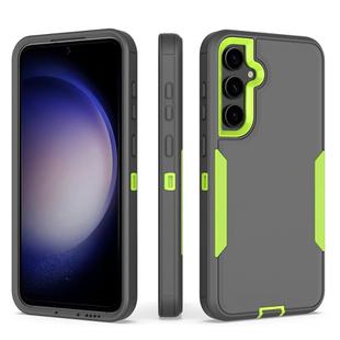 For Samsung Galaxy S23 FE 5G 2 in 1 Magnetic PC + TPU Phone Case(Gray+Fluorescent Green)