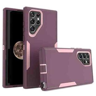 For Samsung Galaxy S22 Ultra 5G 2 in 1 Magnetic PC + TPU Phone Case(Purple Red+Pink)