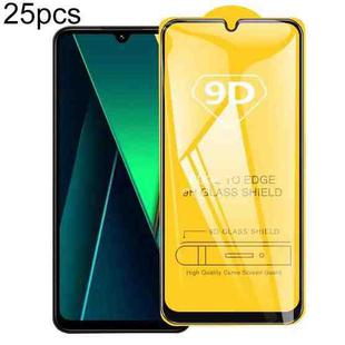 For Xiaomi Poco C85 4G 25pcs 9D Full Glue Screen Tempered Glass Film