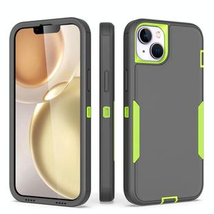 For iPhone 15 2 in 1 Magnetic PC + TPU Phone Case(Gray+Fluorescent Green)