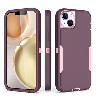 For iPhone 15 2 in 1 Magnetic PC + TPU Phone Case(Purple Red+Pink)