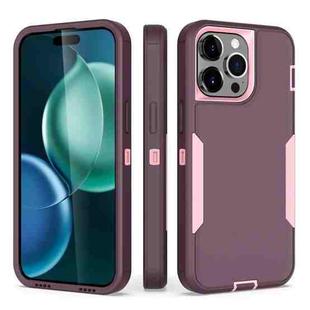 For iPhone 15 Pro Max 2 in 1 Magnetic PC + TPU Phone Case(Purple Red+Pink)