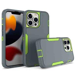 For iPhone 13 Pro 2 in 1 Magnetic PC + TPU Phone Case(Gray+Fluorescent Green)